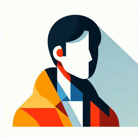 Man in profile with long shadow, vector illustration, eps10のイラスト素材