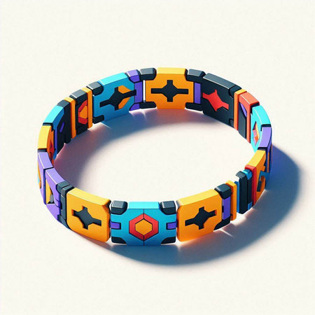 Colorful bracelets on a white background. 3D illustration.のイラスト素材