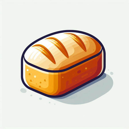Illustration of a loaf of bread isolated on a white background.のイラスト素材