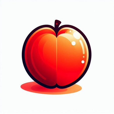Peach fruit on a white background. Vector illustration. Eps 10のイラスト素材