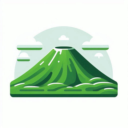Volcano icon. Flat illustration of volcano vector icon for web designのイラスト素材