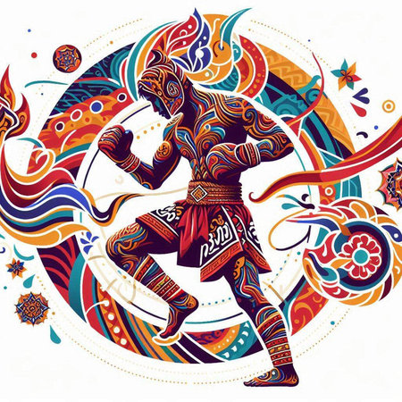 Goddess Durga with floral ornament. Hand drawn vector illustration.のイラスト素材