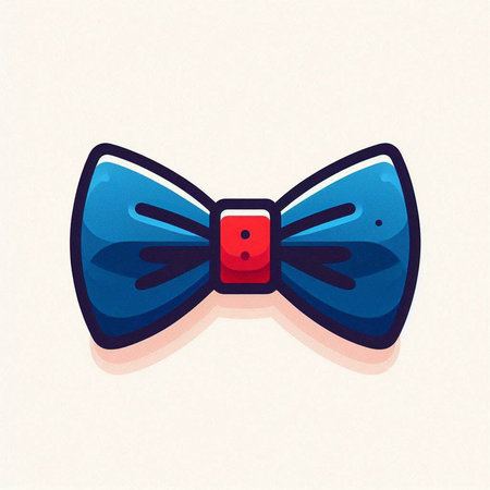 Blue bow tie on white background. Vector illustration in cartoon style.のイラスト素材