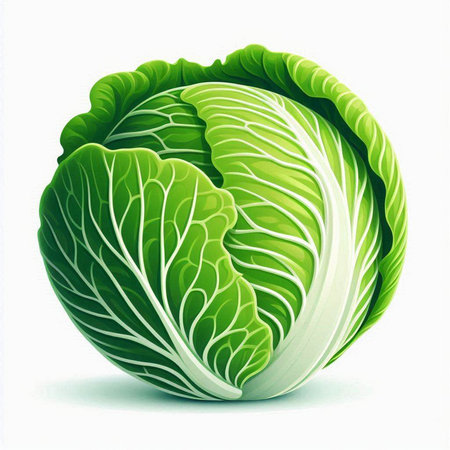 Cabbage isolated on white background. Vector illustration. Eps 10.のイラスト素材