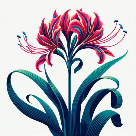 Flower in the style of engraving. Vector illustration.のイラスト素材