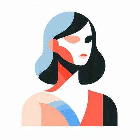 portrait of a beautiful girl in a flat style. vector illustrationのイラスト素材