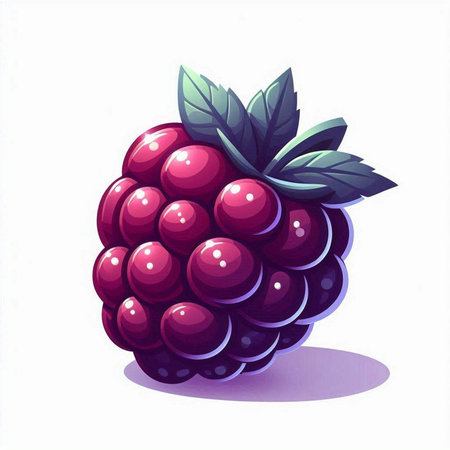 Illustration of a raspberry on a white background, vector illustration.のイラスト素材