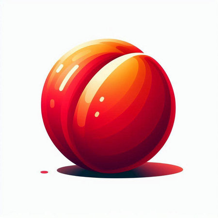 Illustration of a red ball on a white background. Vector illustrationのイラスト素材