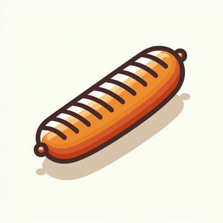 Sausage. Vector illustration of a sausage on a white background.のイラスト素材