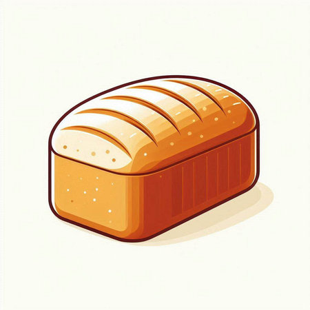 Illustration of a loaf of bread isolated on a white background.のイラスト素材