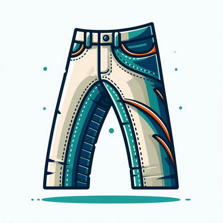 Jeans vector illustration. Jeans isolated on a white background.のイラスト素材