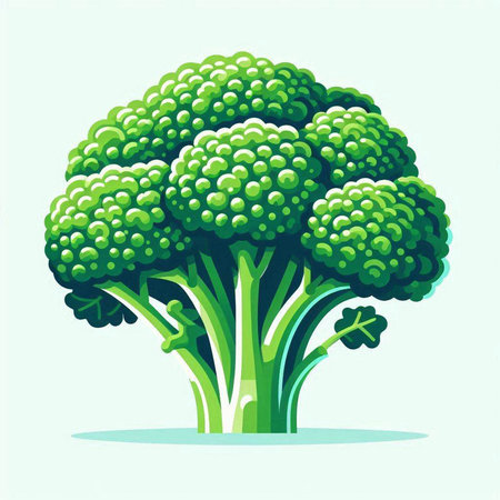 Broccoli. Vector illustration. Isolated on a white background.のイラスト素材