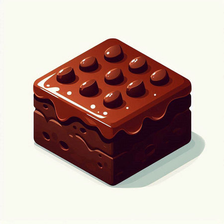 Illustration of a chocolate cake on a white background, vector illustrationのイラスト素材