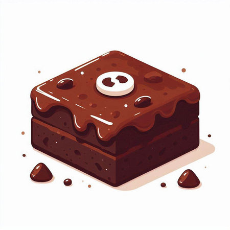Chocolate cake isolated on white background. Vector illustration. Eps 10のイラスト素材