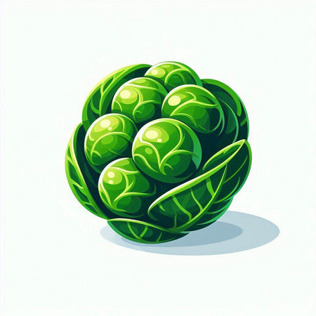 Cabbage isolated on white background. Vector illustration. Eps 10.のイラスト素材