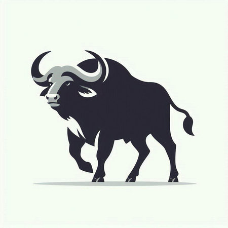 Vector image of a bull on a white background. Wild animal.のイラスト素材