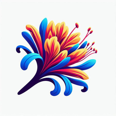 abstract colorful flower on white background, vector illustration eps10のイラスト素材