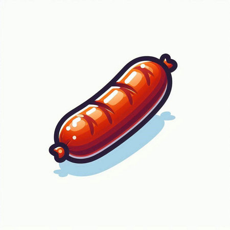 Sausage icon isolated on white background. Vector illustration. Eps 10.のイラスト素材