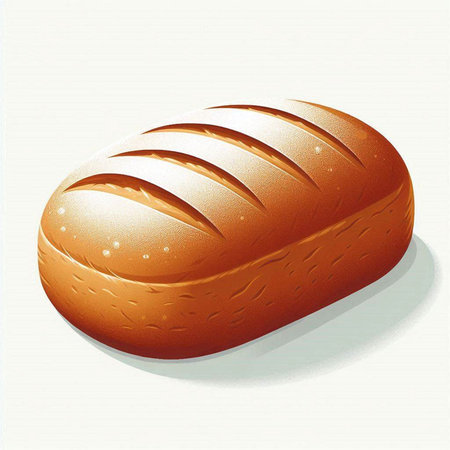 Illustration of a bread on a white background. Vector illustration.のイラスト素材