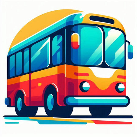 Bus vector illustration isolated on a white background. Vector illustration of a bus.のイラスト素材