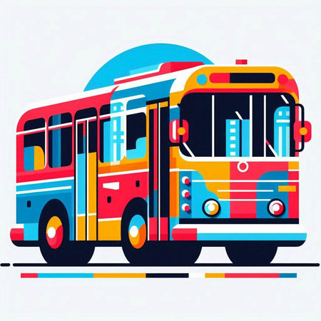 Colorful double decker bus on a white background. Vector illustrationのイラスト素材
