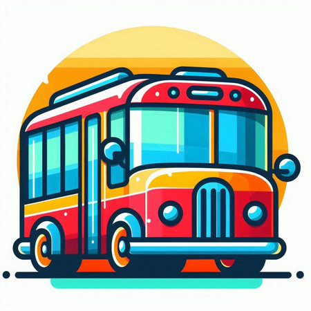 Bus vector illustration. Isolated bus on white background. Vector illustration.のイラスト素材
