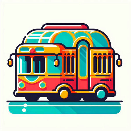 Vintage Double Decker Bus Icon. Vector illustration in flat style.のイラスト素材