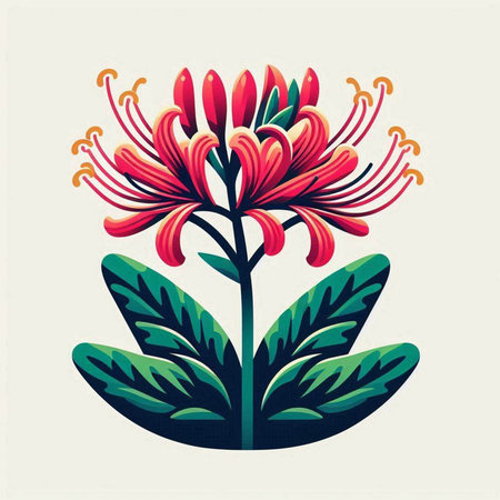 Illustration of a beautiful flower in retro style. Vector image.のイラスト素材