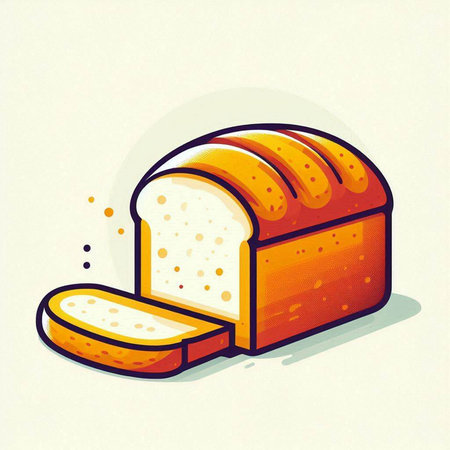 Illustration of a loaf of bread. Vector illustration of bread.のイラスト素材