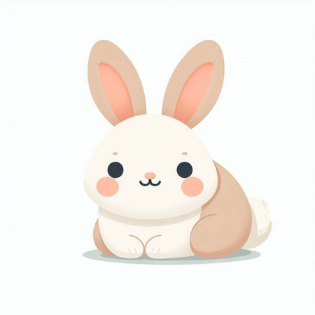 Cute cartoon bunny isolated on a white background. Vector illustration.のイラスト素材