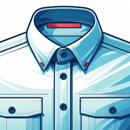 Illustration of a shirt with a red line on a white backgroundのイラスト素材