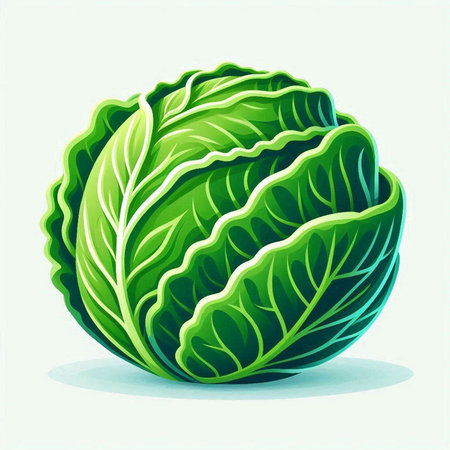 Cabbage isolated on white background. Vector illustration. Eps 10.のイラスト素材