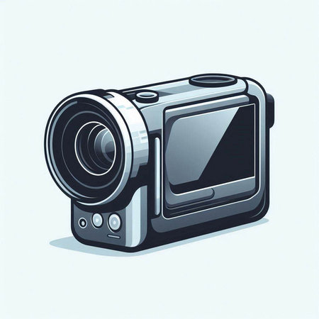 illustration of a digital camera on a white background, vector illustrationのイラスト素材