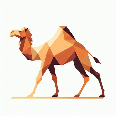 Low poly illustration of camel. Polygonal style. Vector illustration.のイラスト素材