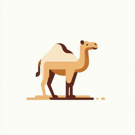 Camel icon. Flat vector illustration isolated on a white background.のイラスト素材