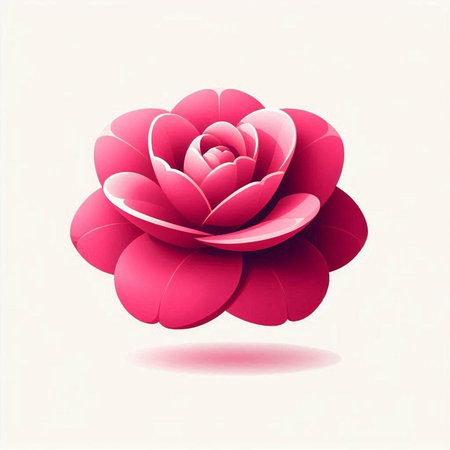 Camellia flower on a white background, vector illustration.のイラスト素材
