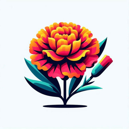 Flower in the form of a bouquet of flowers. Vector illustration.のイラスト素材