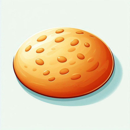 Illustration of a hamburger bun on a white background with space for textのイラスト素材