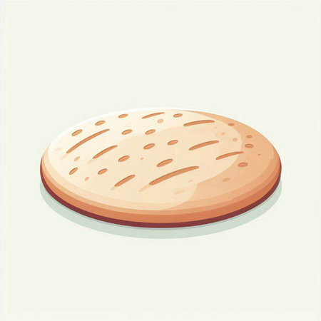 Illustration of a round biscuit on a light background. Vector illustrationのイラスト素材