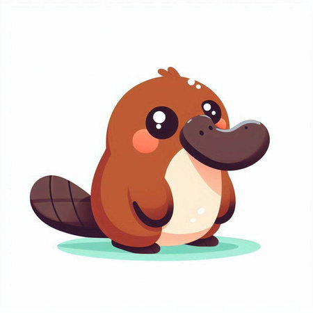 Cute cartoon beaver isolated on white background. Vector illustration.のイラスト素材