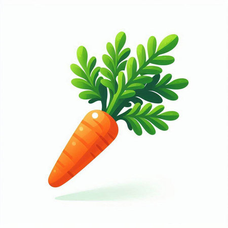 Carrot with leaves isolated on a white background. Vector illustration.のイラスト素材
