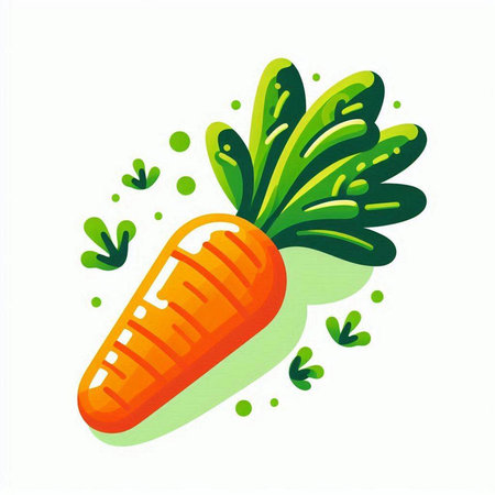 Carrot vector illustration isolated on white background. Vegetable icon.のイラスト素材