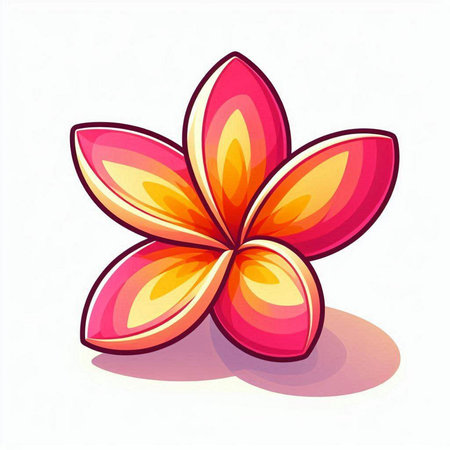 Illustration of frangipani flower on white background - vectorのイラスト素材
