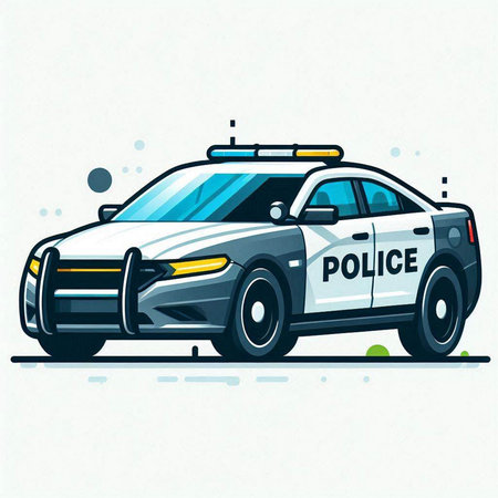Police car. Police car. Police car. Police car. Police car. Vector illustration.のイラスト素材