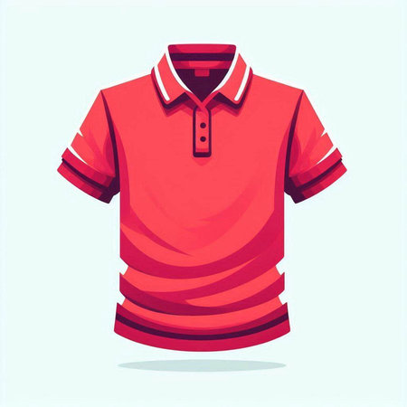 Red polo shirt isolated on a white background. Vector illustration.のイラスト素材