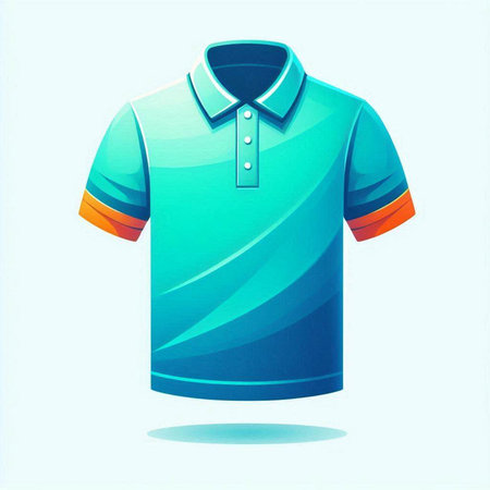 Blue polo shirt isolated on a white background. Vector illustration.のイラスト素材