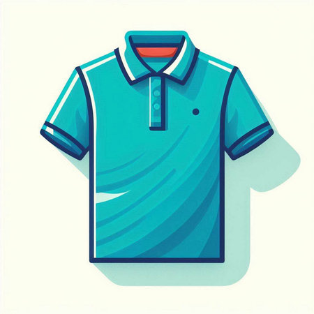 Blue polo shirt isolated on a white background. Vector illustration.のイラスト素材