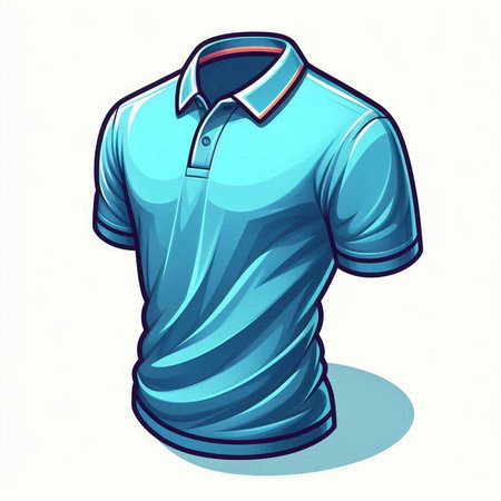 Blue polo shirt isolated on a white background. Vector illustration.のイラスト素材