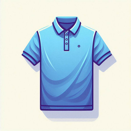 Blue polo shirt on a white background. Vector illustration of a polo shirt.のイラスト素材