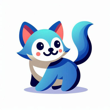 Cute cartoon cat. Vector illustration isolated on a white background.のイラスト素材